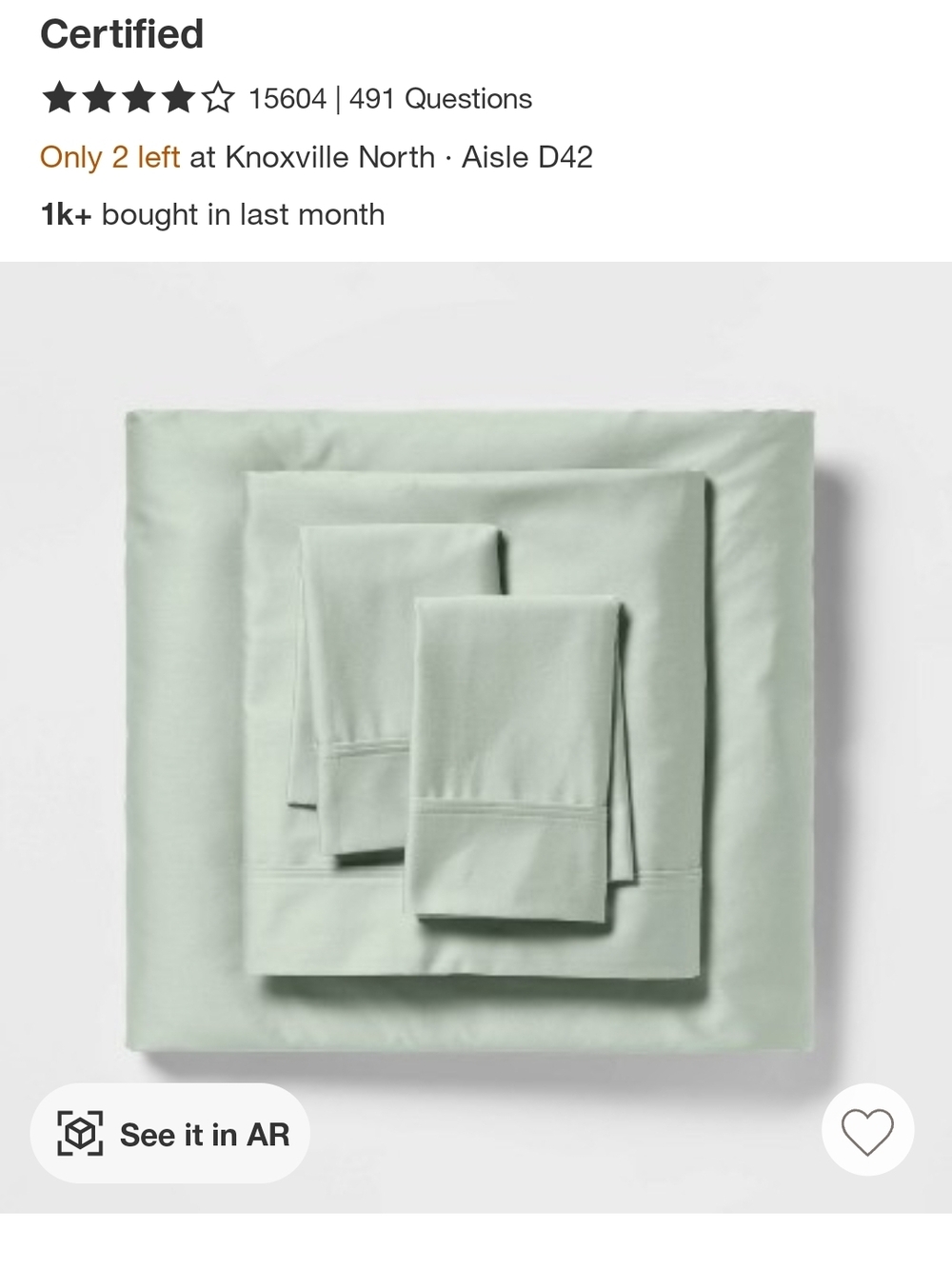 Threshold Sage Green Cotton Sheet Set